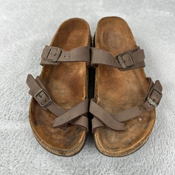 Birkenstock Miyari Brown Leather Sandals Women’s Size 37 EU - Picture 6 of 12